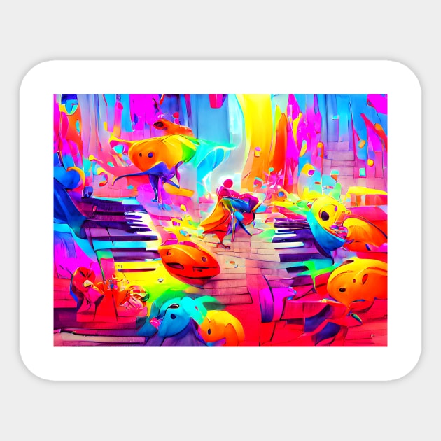 Colorful Art for Music Lovers Art Sticker by Designso